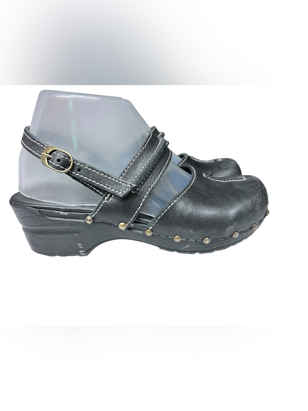 Sanita Khloe Danish Clogs Slingback Mary Janes Womens 6.5/7 EU 37 Black